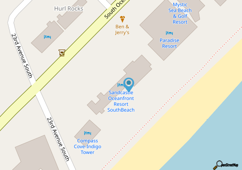 Sandcastle South 621- Oceanfront 1BR- Myrtle Beach map location