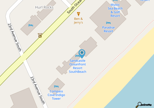 Beachfront condo with ocean-view balcony, pools, hot tub, & lazy river map location