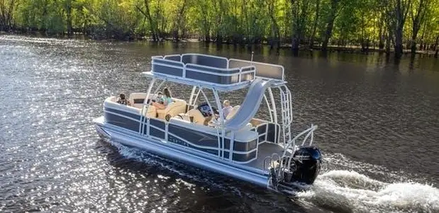 Pontoon & Tritoon Boat Rental (150 HP) with slide