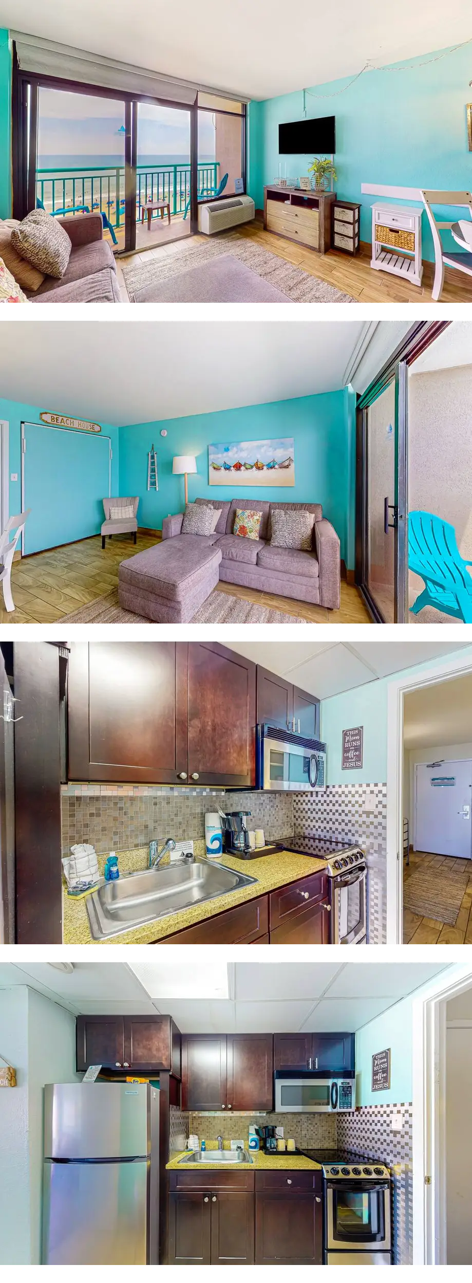 Beachfront condo with ocean-view balcony, pools, hot tub, & lazy river