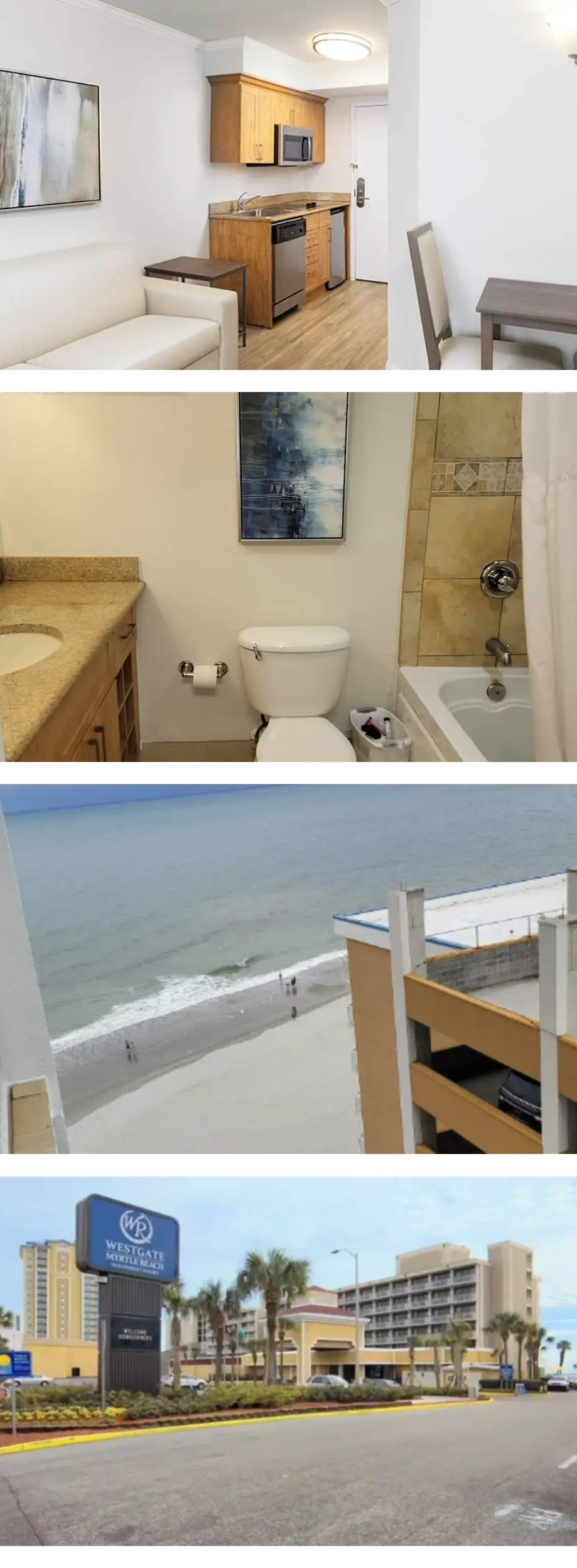 Westgate Myrtle Beach Oceanfront Resort Entire Unit with livingroom and kitchen