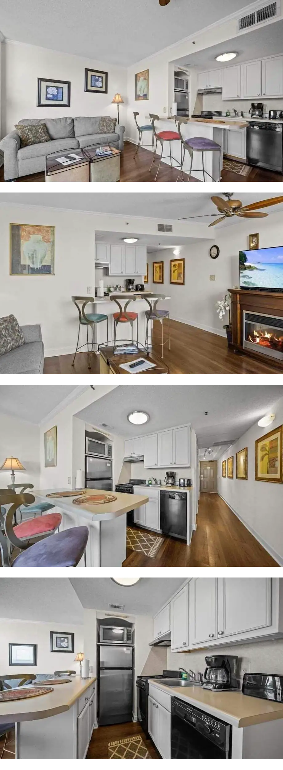 Beautiful Ocean View 1 Bedroom Condo with Electric Fireplace-Meridian 805