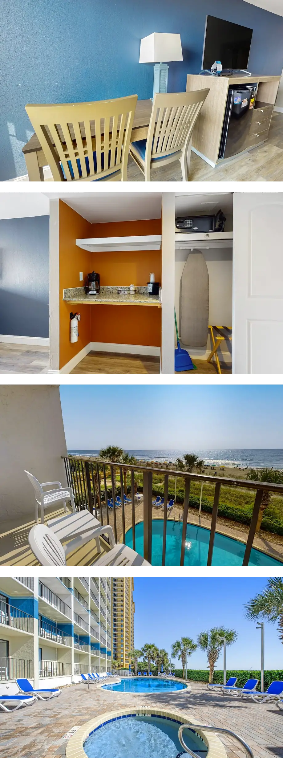 3rd-floor oceanfront studio with AC, poo...