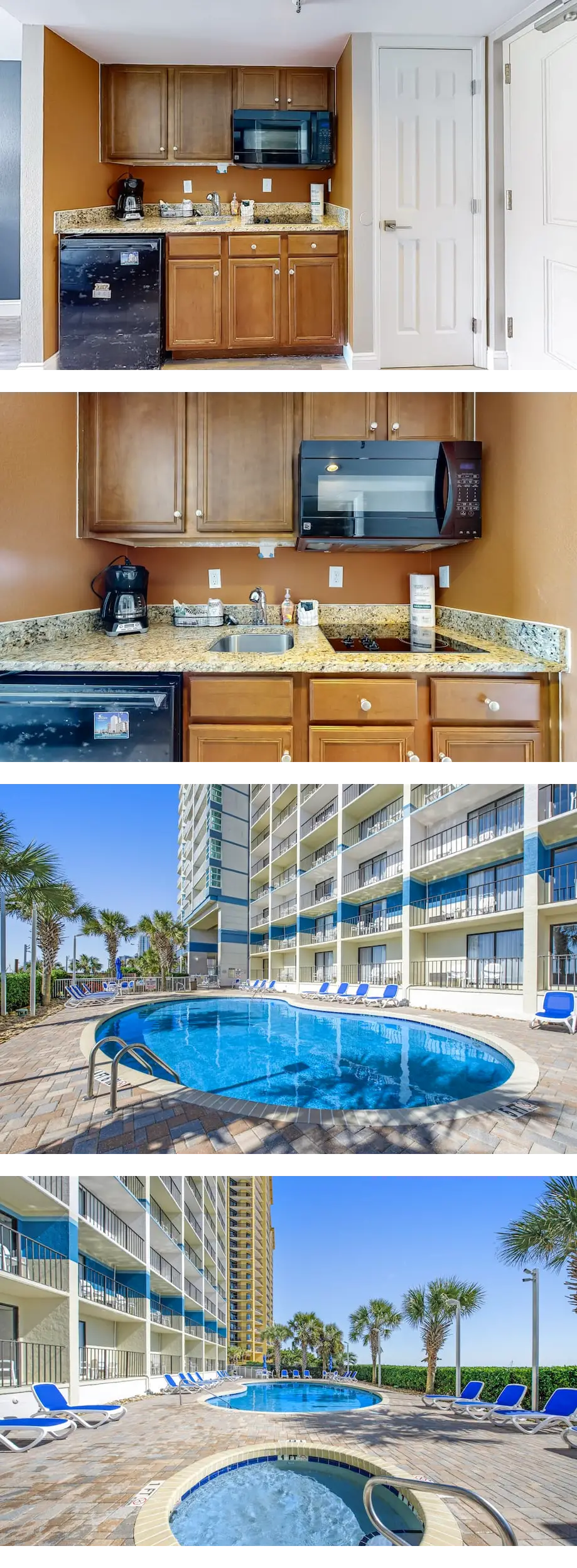 4th-floor oceanfront studio with AC, shared pool & hot tub, & free breakfast