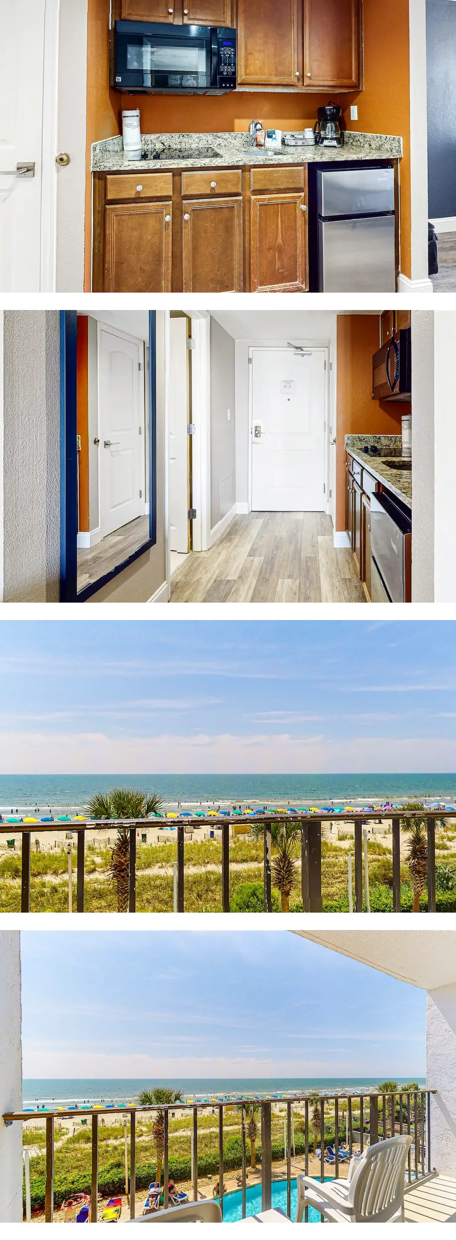 Third-floor oceanfront studio with pool,...