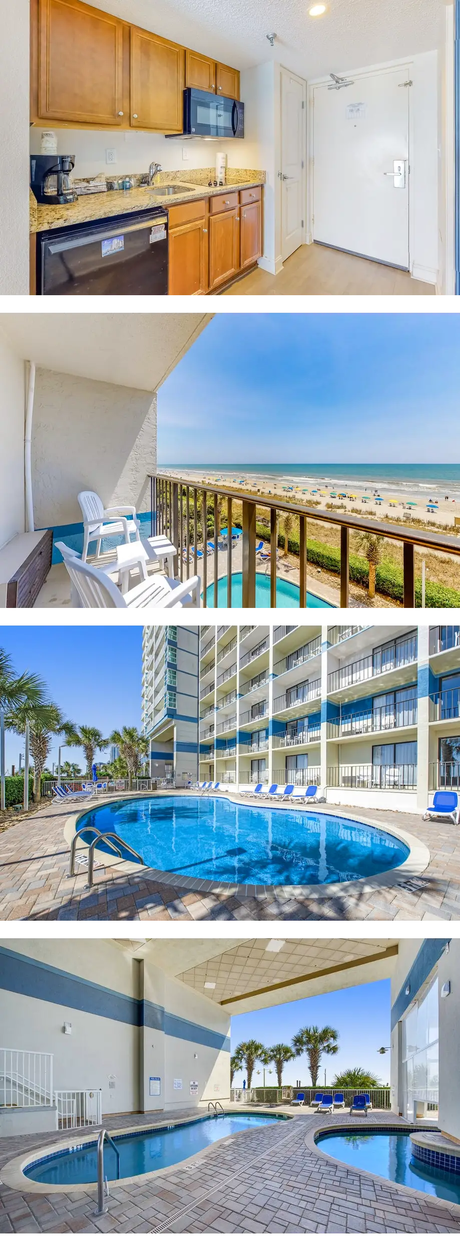 4th-floor oceanfront studio with AC, poo...